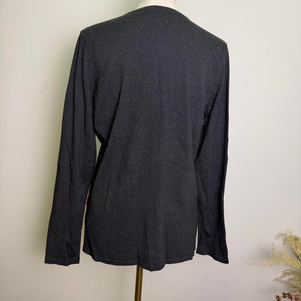 Jaclyn Smith Black Beaded Sequin Cardigan Sweater NWT Vintage - Picture 4 of 6